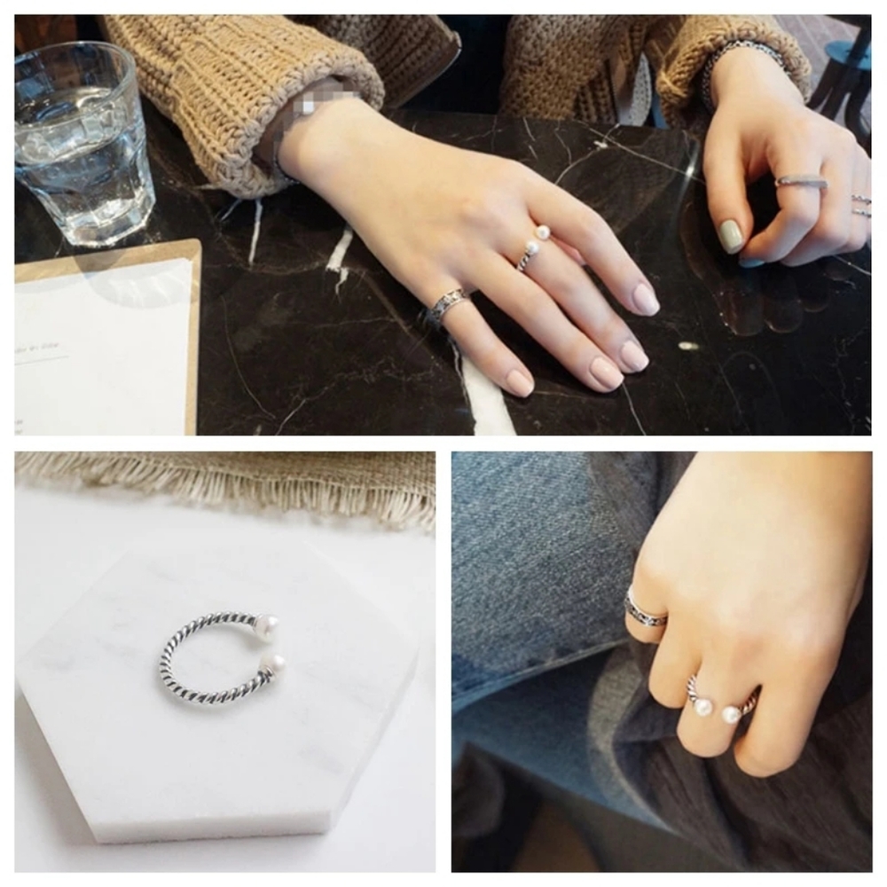 *NEW Pearl Twist Ring | 925 Sterling Silver - Picture 13 of 15